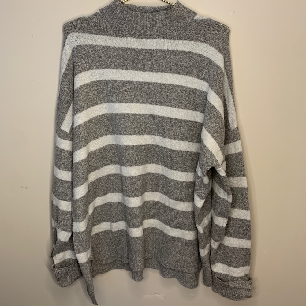 Grey and White Stripe Sweater!